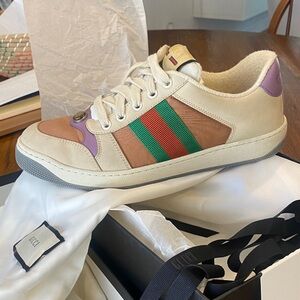 Gucci Cream and Purple Woman’s Sneakers